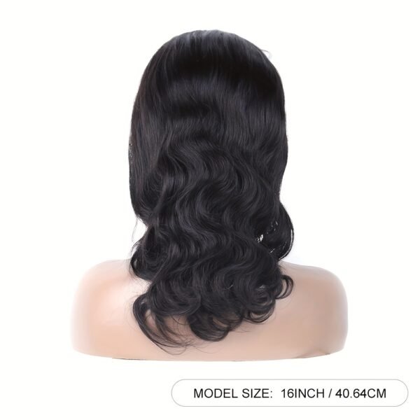Perruque ondulée femme 150% densité en cheveux humains avec U-part et bonnet rose – Image 9