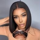 Perruque Bob Femme en Cheveux Humains – Dentelle HD 5x1, Sans Colle, 180% Densité, Pré-épilée