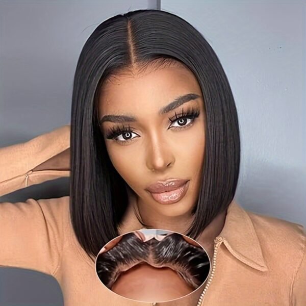 Perruque Bob Femme en Cheveux Humains – Dentelle HD 5x1, Sans Colle, 180% Densité, Pré-épilée – Image 2