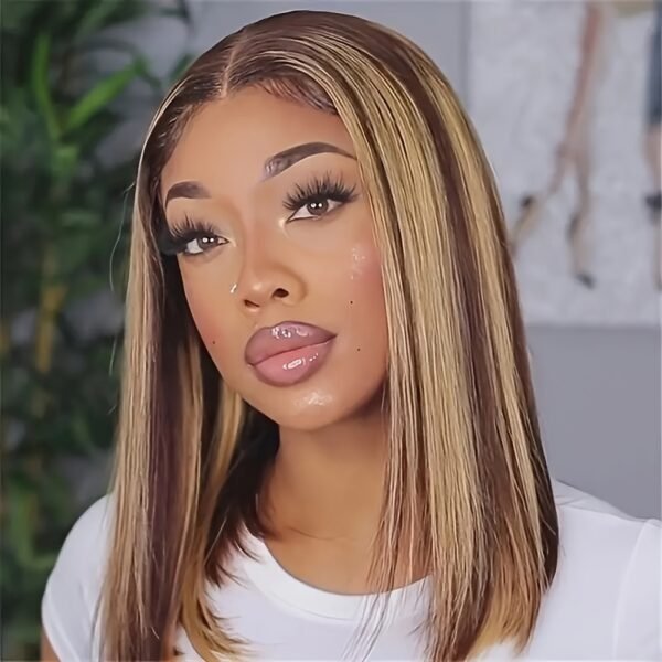 Perruque Bob Femme en Cheveux Humains – Dentelle HD 5x1, Sans Colle, 180% Densité, Pré-épilée