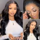Perruque Body Wave 13x4 Transparente – Cheveux Humains Femme Noire
