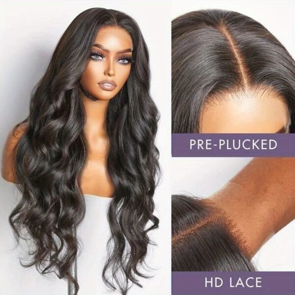 Perruque Body Wave 13x4 Transparente – Cheveux Humains Femme Noire - Image 11
